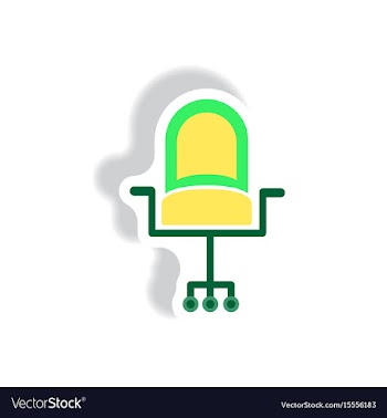 Stylish icon in paper sticker style office chair vector image