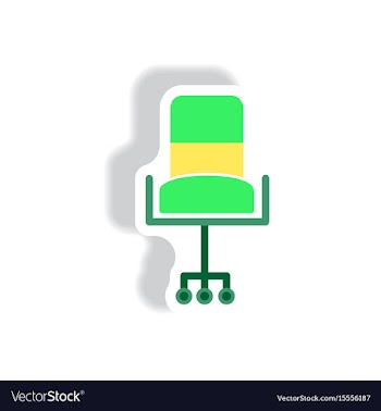 Stylish icon in paper sticker style office chair vector image