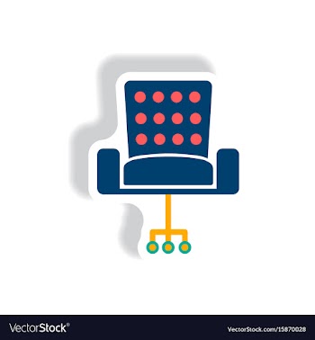 Stylish icon in paper sticker style office chair vector image