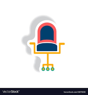 Stylish icon in paper sticker style office chair vector image