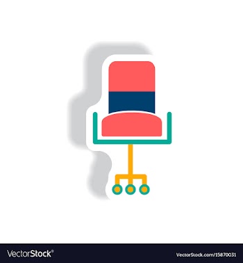 Stylish icon in paper sticker style office chair vector image