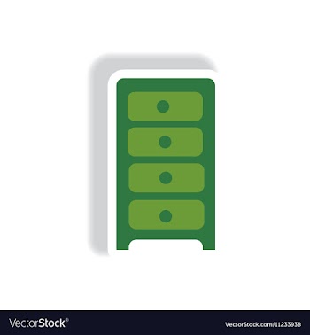 Stylish icon in paper sticker style office chest vector image