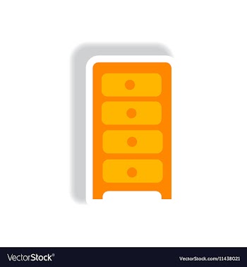 Stylish icon in paper sticker style office chest vector image