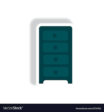Stylish icon in paper sticker style office chest vector image