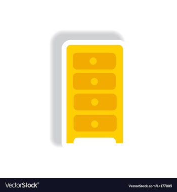 Stylish icon in paper sticker style office chest vector image