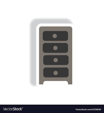 Stylish icon in paper sticker style office chest vector image