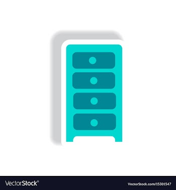 Stylish icon in paper sticker style office chest vector image