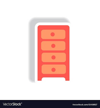 Stylish icon in paper sticker style office chest vector image