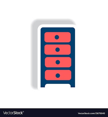 Stylish icon in paper sticker style office chest vector image