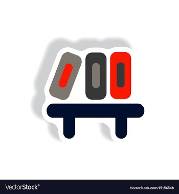 Stylish icon in paper sticker style office folders vector image