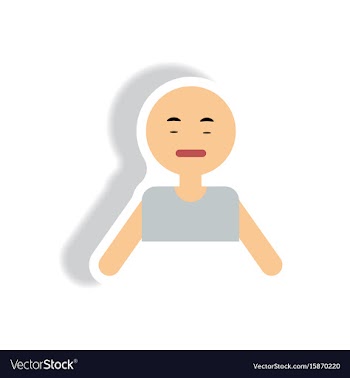 Stylish icon in paper sticker style pale man vector image