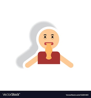 Stylish icon in paper sticker style people nausea vector image