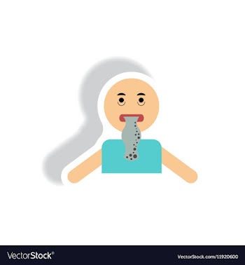 Stylish icon in paper sticker style people nausea vector image