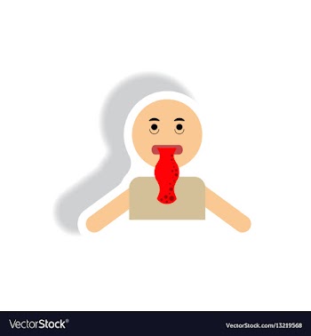 Stylish icon in paper sticker style people nausea vector image