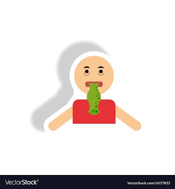 Stylish icon in paper sticker style people nausea vector image