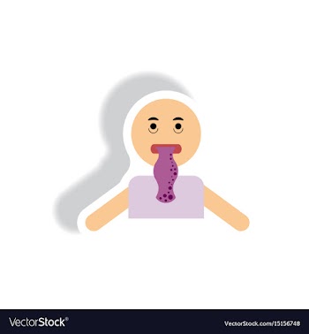 Stylish icon in paper sticker style people nausea vector image