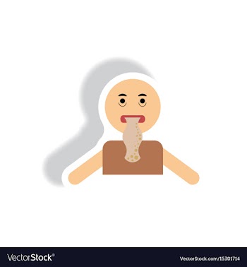 Stylish icon in paper sticker style people nausea vector image
