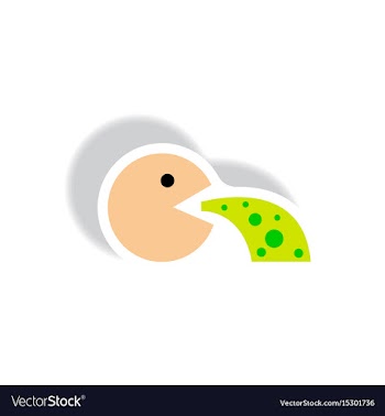 Stylish icon in paper sticker style people nausea vector image