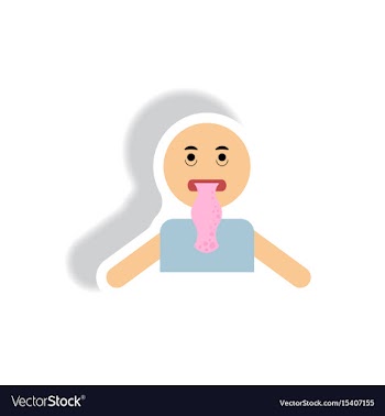 Stylish icon in paper sticker style people nausea vector image
