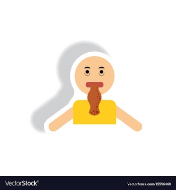 Stylish icon in paper sticker style people nausea vector image