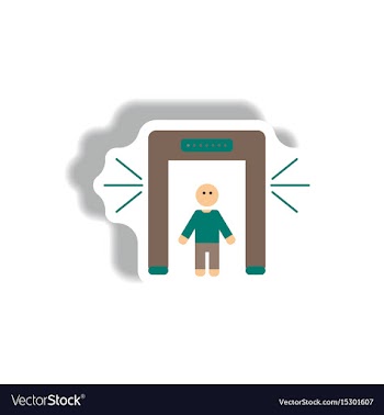 Stylish icon in paper sticker style people scanner vector image