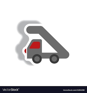 Stylish icon in paper sticker style plane stairs vector image