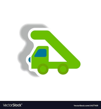 Stylish icon in paper sticker style plane stairs vector image