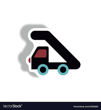 Stylish icon in paper sticker style plane stairs vector image