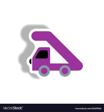 Stylish icon in paper sticker style plane stairs vector image