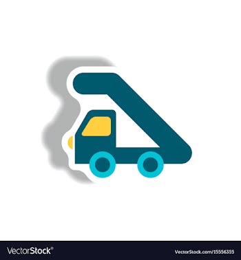 Stylish icon in paper sticker style plane stairs vector image