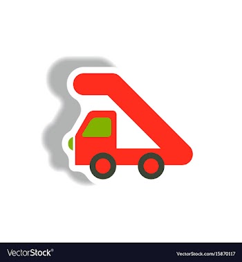 Stylish icon in paper sticker style plane stairs vector image