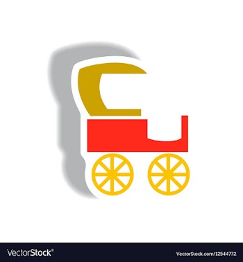 Stylish icon in paper sticker style retro carriage vector image