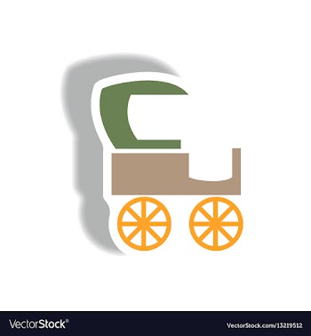Stylish icon in paper sticker style retro carriage vector image