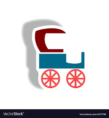 Stylish icon in paper sticker style retro carriage vector image