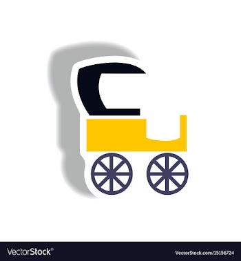 Stylish icon in paper sticker style retro carriage vector image
