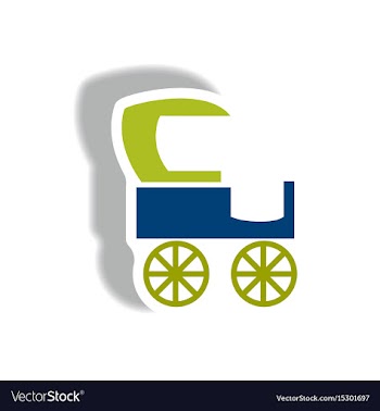 Stylish icon in paper sticker style retro carriage vector image