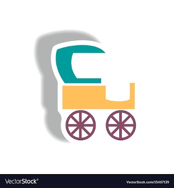 Stylish icon in paper sticker style retro carriage vector image