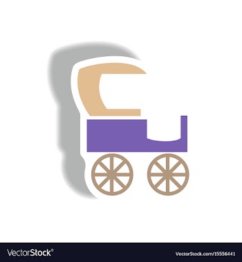 Stylish icon in paper sticker style retro carriage vector image