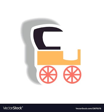 Stylish icon in paper sticker style retro carriage vector image