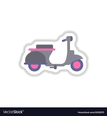 Stylish icon in paper sticker style retro scooter vector image
