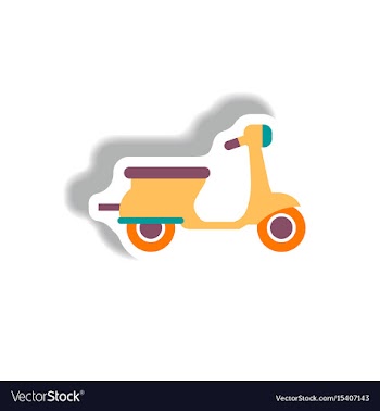 Stylish icon in paper sticker style retro scooter vector image