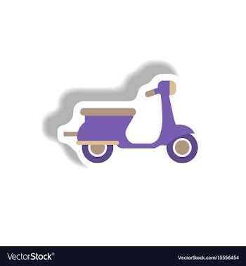 Stylish icon in paper sticker style retro scooter vector image