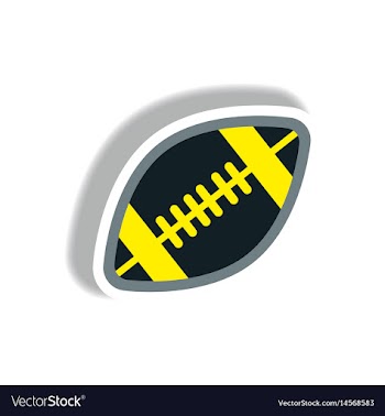 Stylish icon in paper sticker style rugby ball vector image
