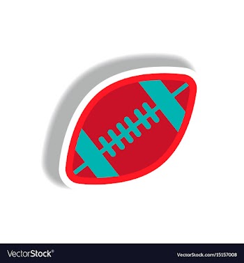 Stylish icon in paper sticker style rugby ball vector image