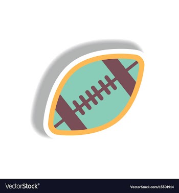 Stylish icon in paper sticker style rugby ball vector image