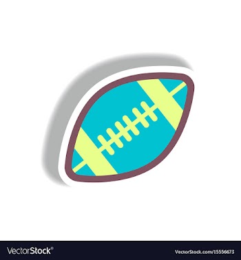 Stylish icon in paper sticker style rugby ball vector image