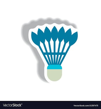 Stylish icon in paper sticker style shuttlecock vector image
