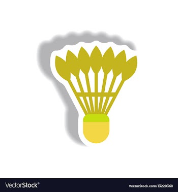 Stylish icon in paper sticker style shuttlecock vector image