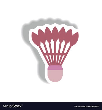 Stylish icon in paper sticker style shuttlecock vector image