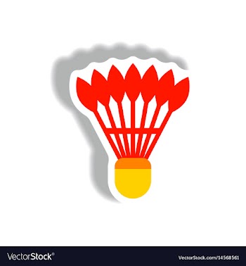 Stylish icon in paper sticker style shuttlecock vector image
